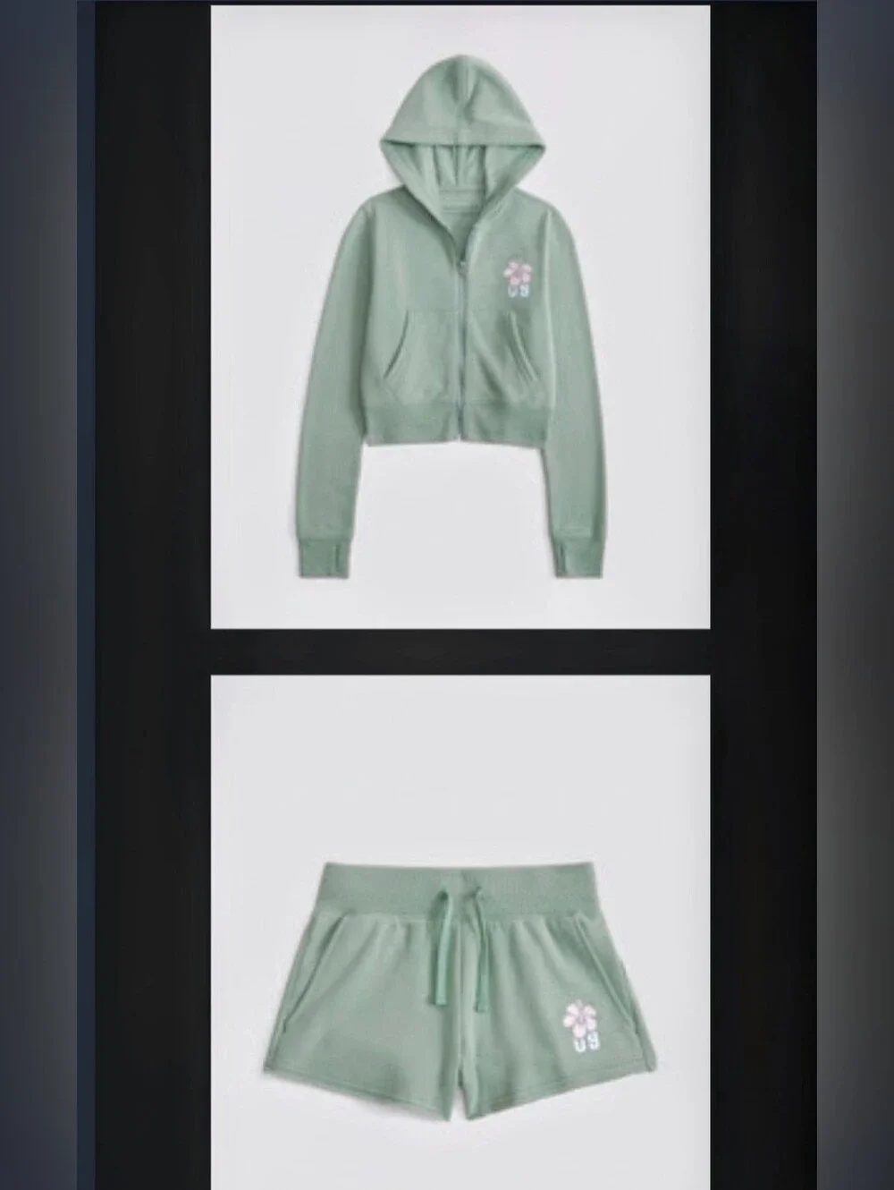 ABERCROMBIE KIDS SET OF 2: Girls Full-zip hoodie + Shorts